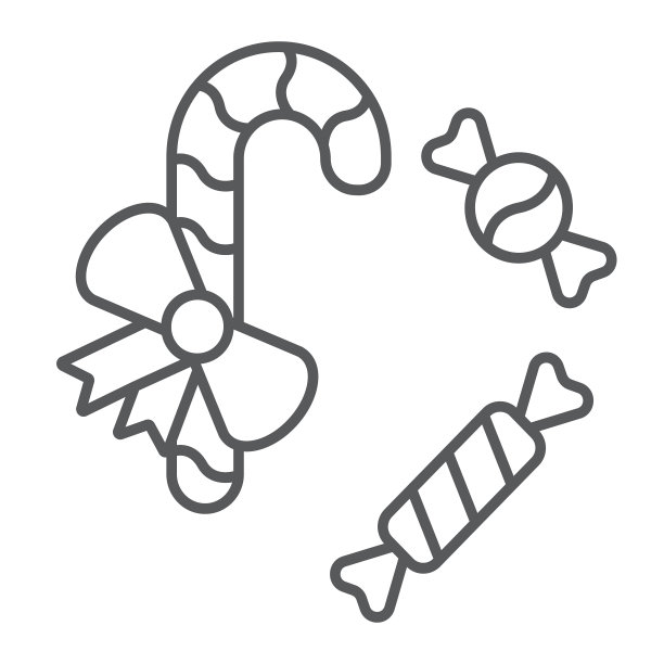 圣诞糖果细线标志圣诞和图片下载