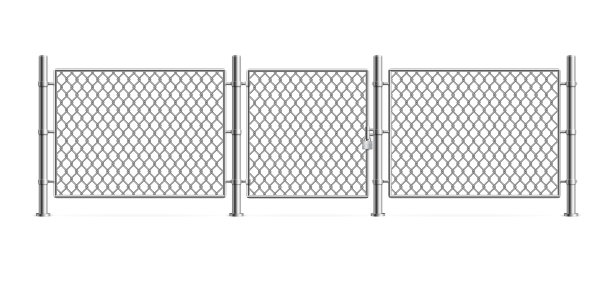 逼真详细的3d金属栅栏丝网图片下载
