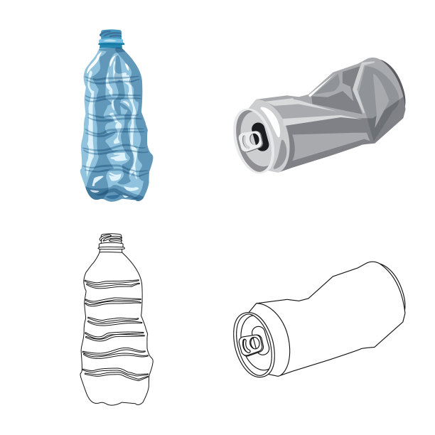 设计垃圾和垃圾的图标集图片下载