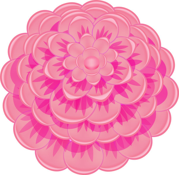 彩色的粉红色山茶花图标卡通风格图片下载