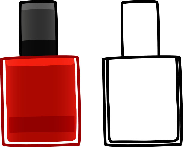 红色指甲油有颜色和线条版本图片下载