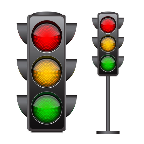 三种颜色的交通灯都亮着图片下载
