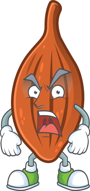 愤怒的巧克力杏仁卡通人物白色图片下载