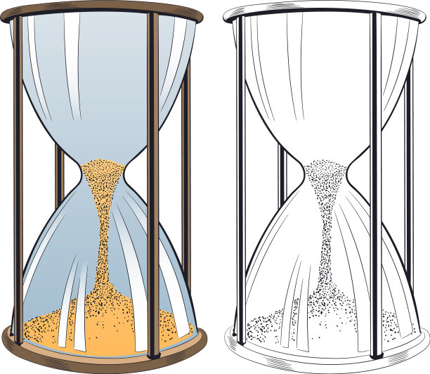 沙漏孤立在白色背景母本上图片下载