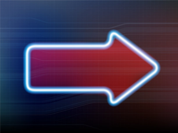 黑色背景上闪烁着霓虹灯的箭头标志图片下载