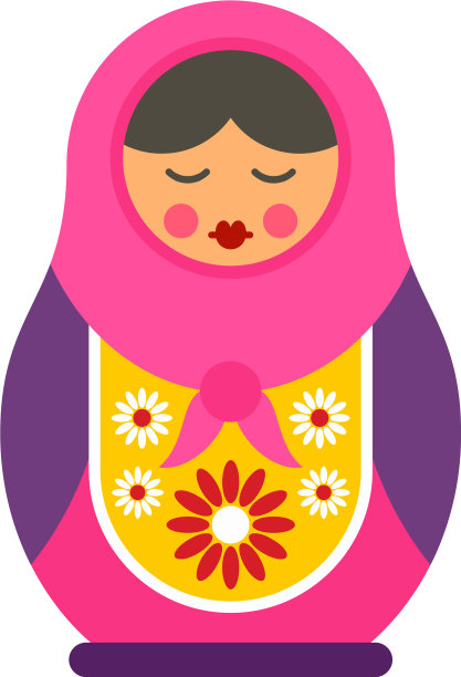 俄罗斯套娃图标扁平风格图片下载