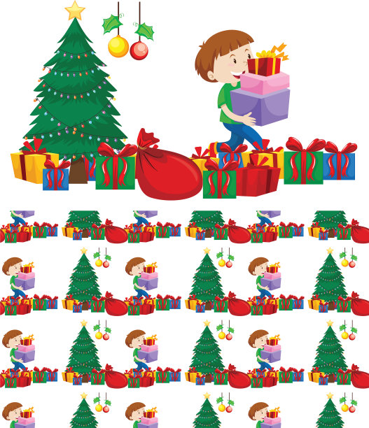 无缝的背景设计与圣诞主题图片下载