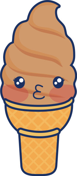 可爱的冰淇淋五颜六色的卡哇伊性格图片下载