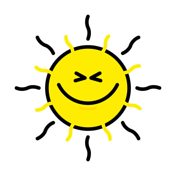 太阳在卡通风格的白色背景图片下载