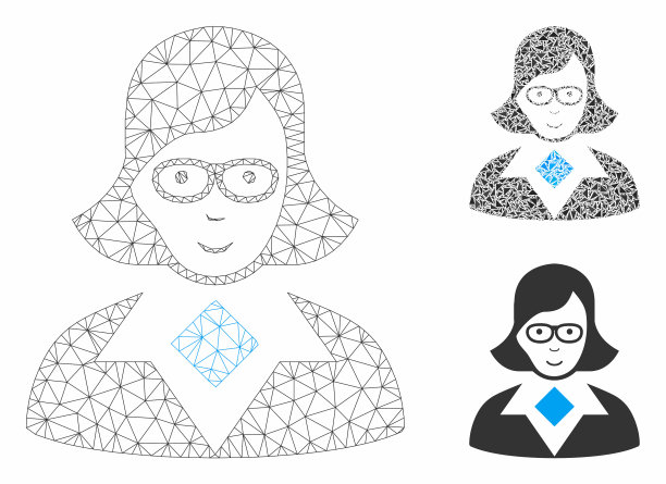 教师女士网格二维模型和三角形图片下载