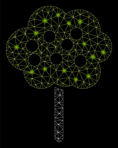 耀斑网骨架树与耀斑点图片下载