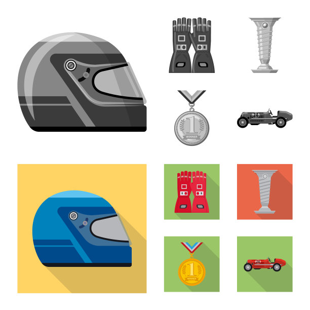 设计赛车和拉力赛标志套装图片下载