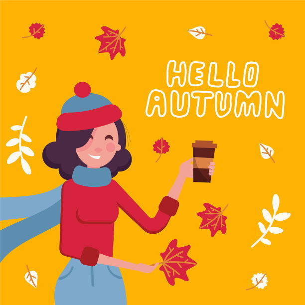 可爱的女孩在温暖的毛衣拿着一杯热可可图片下载