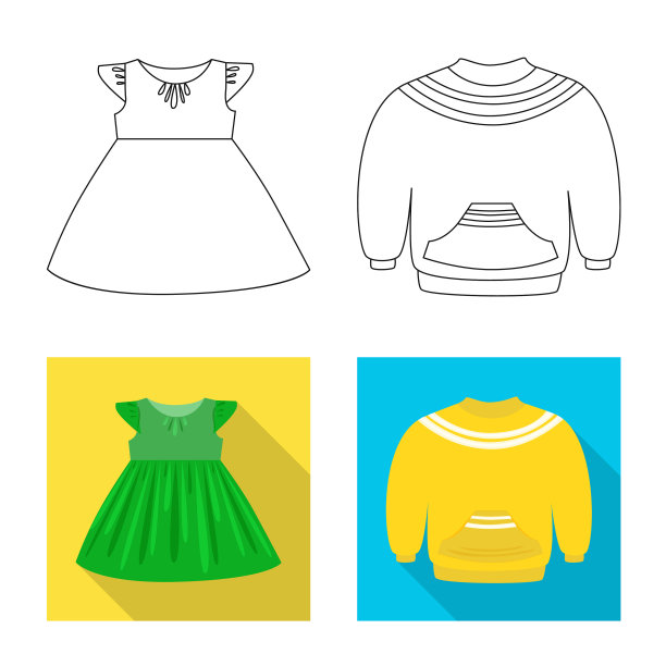 孤立的对象时尚和服装图标设置图片下载