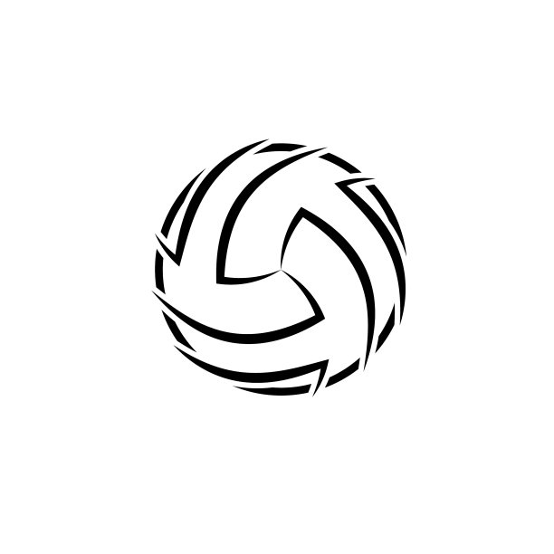 排球抽象轮廓符号图片下载