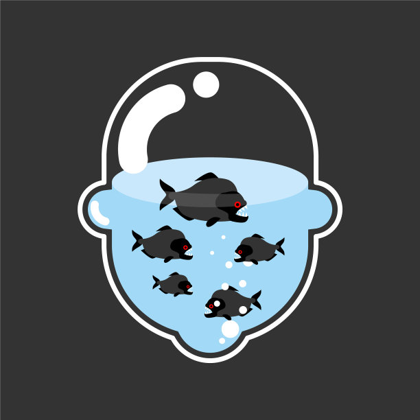 鱼头玻璃透明图片下载