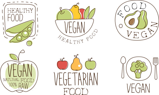 素食健康食品的标签是天然素食图片下载