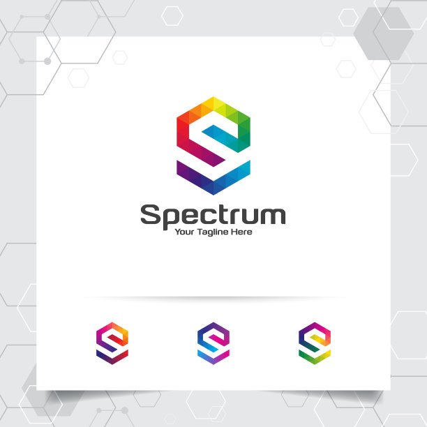 数字标志字母的设计具有现代色彩图片下载