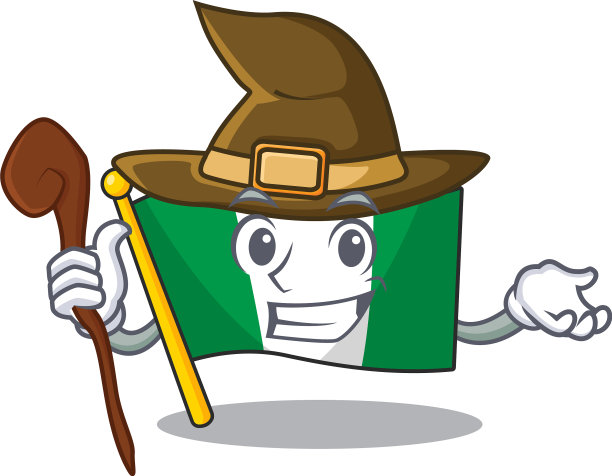 女巫旗尼日利亚吉祥物造型的卡通图片下载