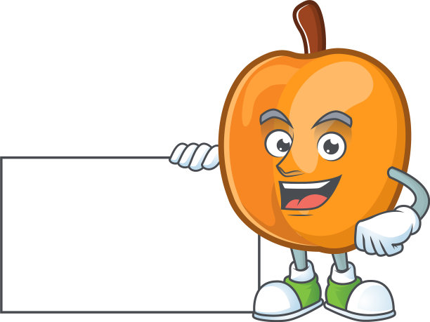 用板子为杏子卡通人物点赞图片下载