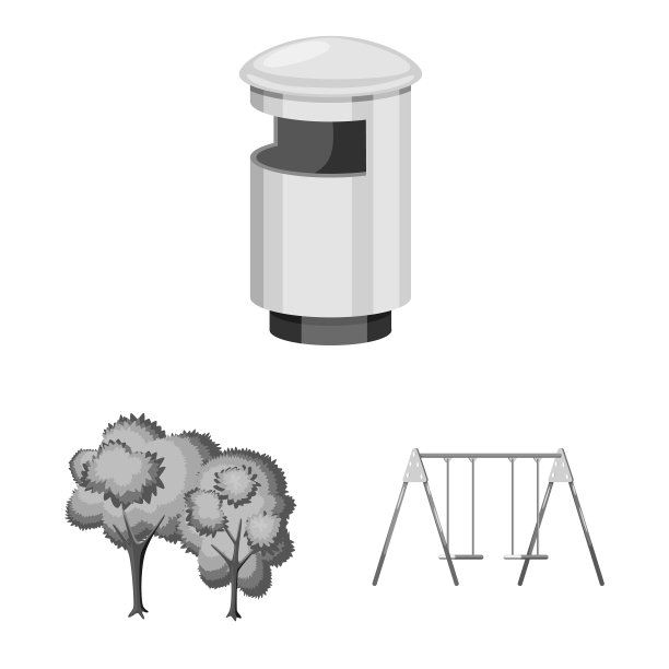孤立对象公园和城市标志设置公园图片下载