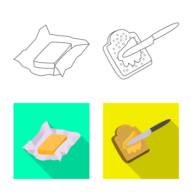 隔离对象奶油和产品标志集图片下载