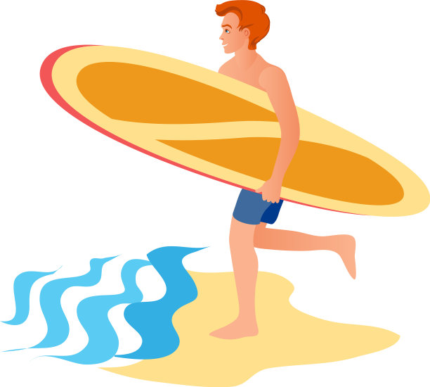 冲浪者跑到水光栅图片下载