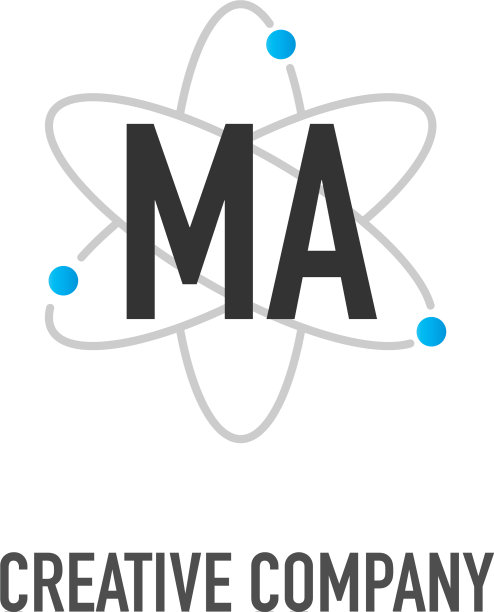 首字母ma原子中子设计标志图片下载