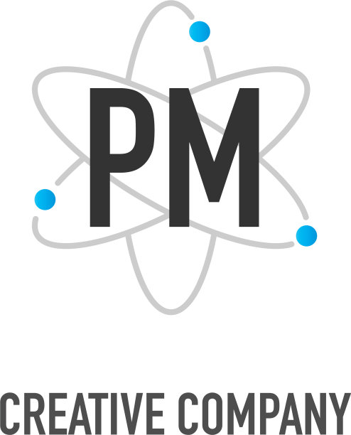 原子中子设计标志的首字母PM图片下载