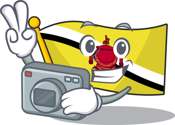 摄影师旗帜文莱达鲁萨兰国孤立图片下载