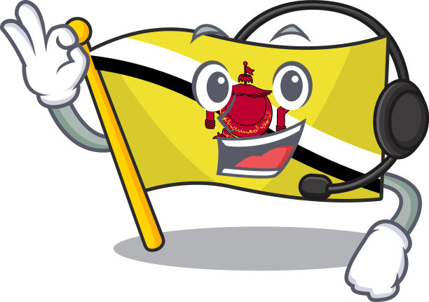 与耳机旗文莱达鲁萨兰国与图片下载