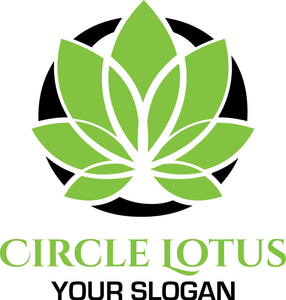 圆莲花标志设计图片下载