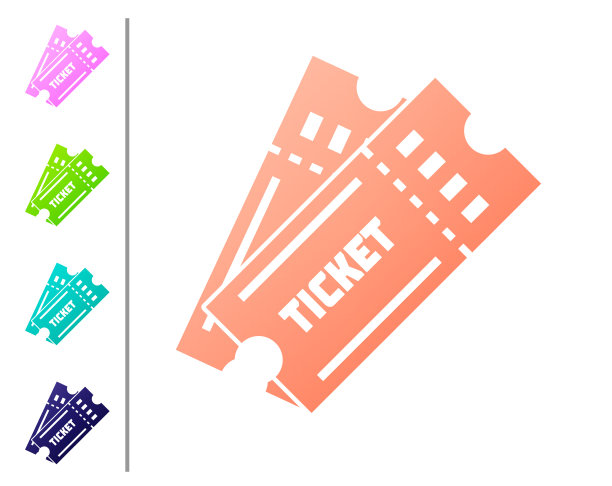 珊瑚票图标孤立的白色背景图片下载