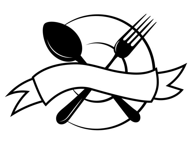 黑色和白色餐厅的标志图片下载