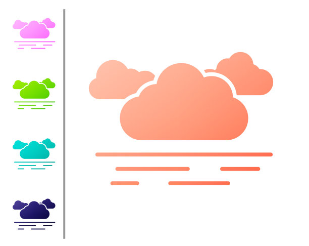 珊瑚云图标孤立在白色背景设置图片下载