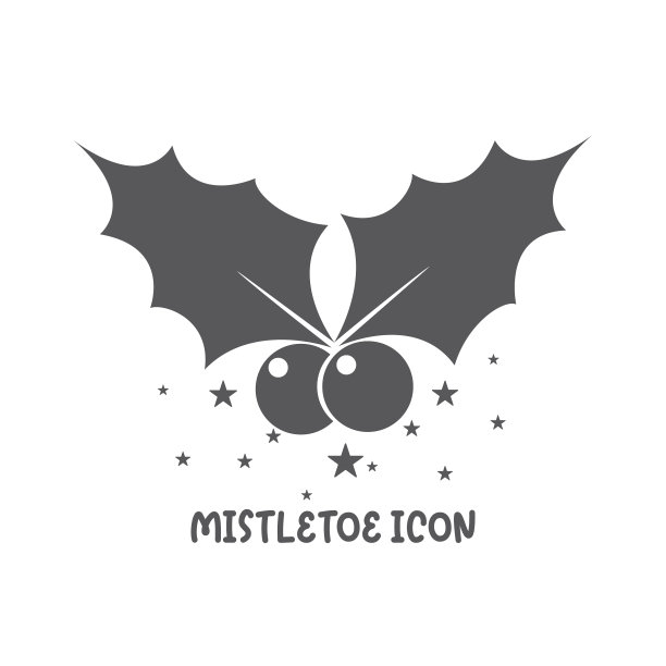 槲寄生图标简单的平面风格图片下载