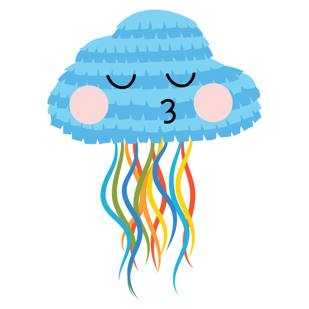 用水母做节日卡通皮纳塔图片下载