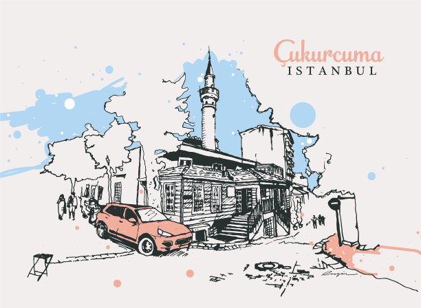 画素描muhiddin molla fenari清真寺图片下载