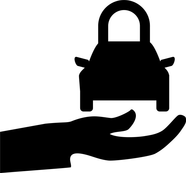 盾牌与安全的汽车安全挂锁图片下载