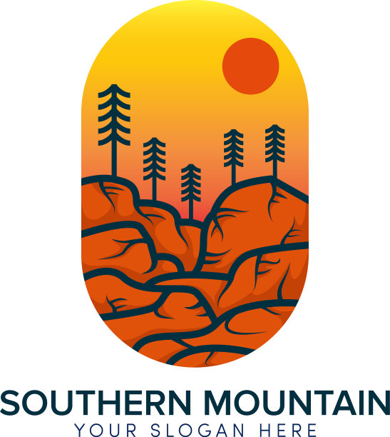 南山和太阳山的标志设计图片下载