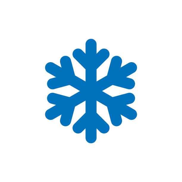 蓝色雪花标志图片下载