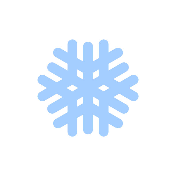 雪花图标蓝色剪影雪花标志图片下载