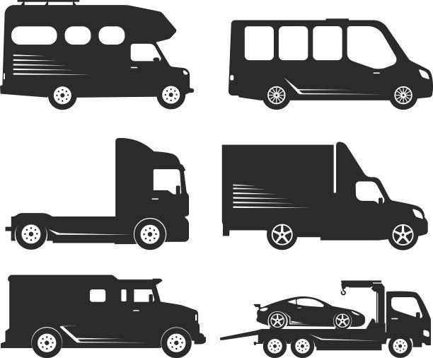汽车类型和模型对象图标集图片下载