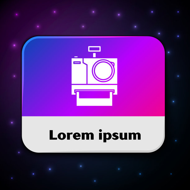 白色照片相机图标孤立在黑色图片下载