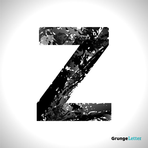 垃圾字母z黑色字体素描风格符号图片下载