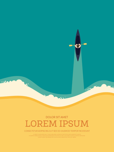 夏日沙滩复古复古风格海报图片下载