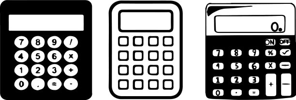 计算器图标在白色的背景图片下载