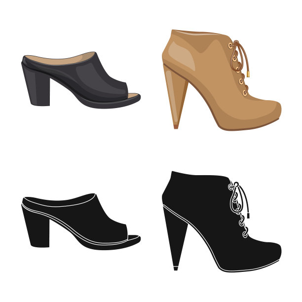 孤立的对象鞋子和女人的象征图片下载