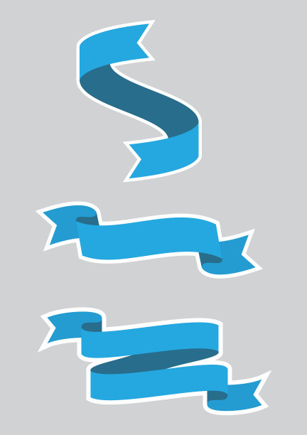 设置蓝丝带横幅图标图片下载