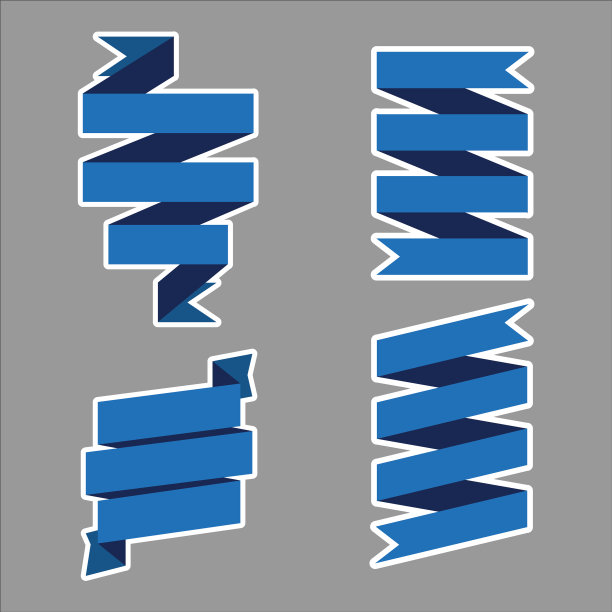 设置蓝丝带横幅图标图片下载